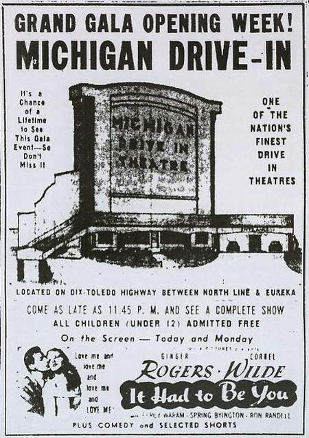 Michigan Drive-In Theatre - MICHIGAN GRAND OPENING WEEK AD 7-26-48
